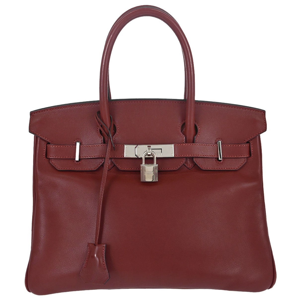 Hermès Hermes Rouge H Swift Birkin 30 Vintage Handbag in Rouge H Swift Leather