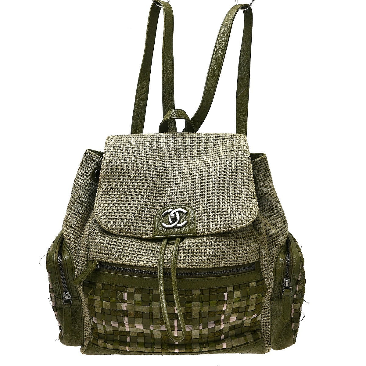 Chanel Zaino Cuba Pocket Vintage Backpack in Khaki Canvas