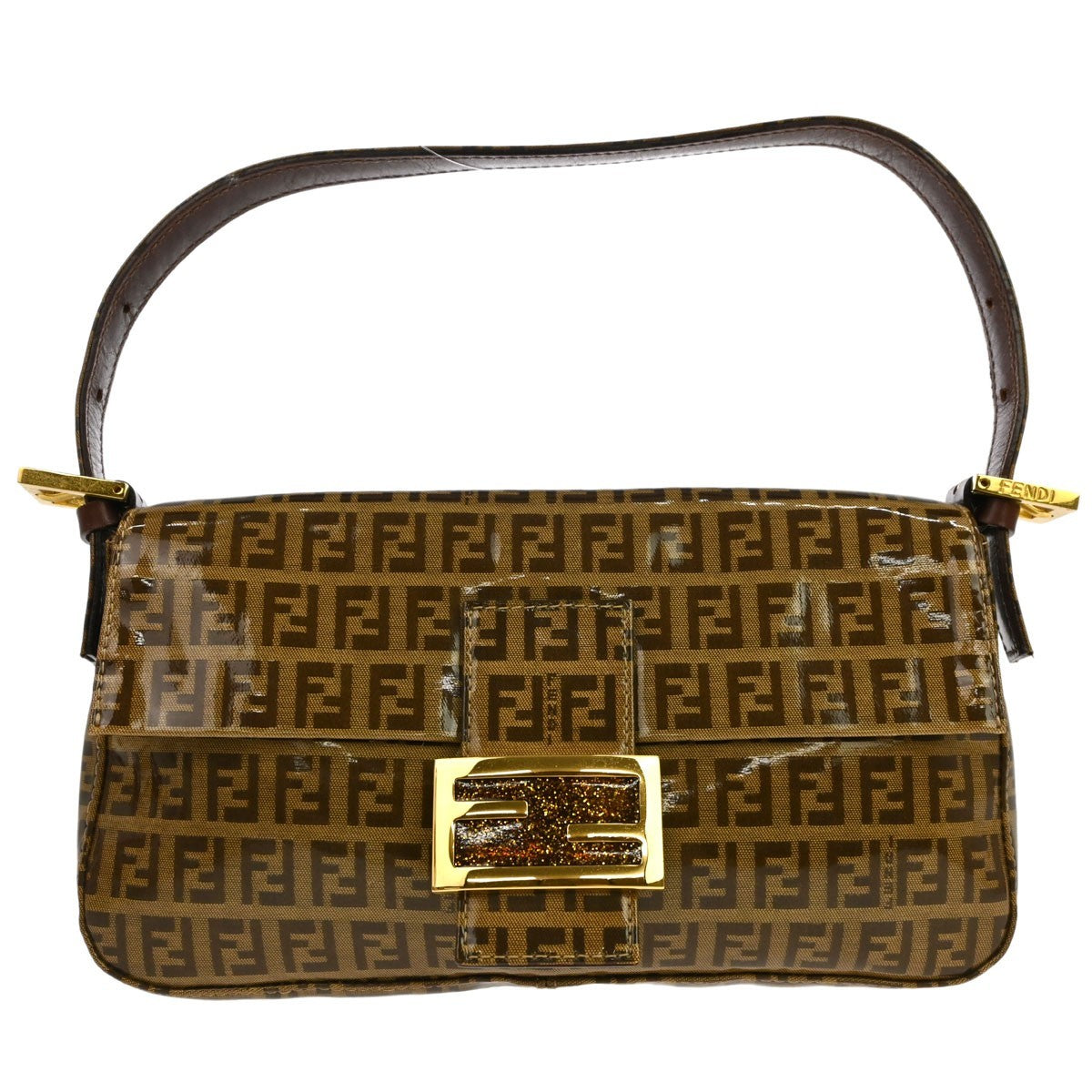 Fendi Baguette Vintage Shoulder Bag in Brown Zucchino PVC