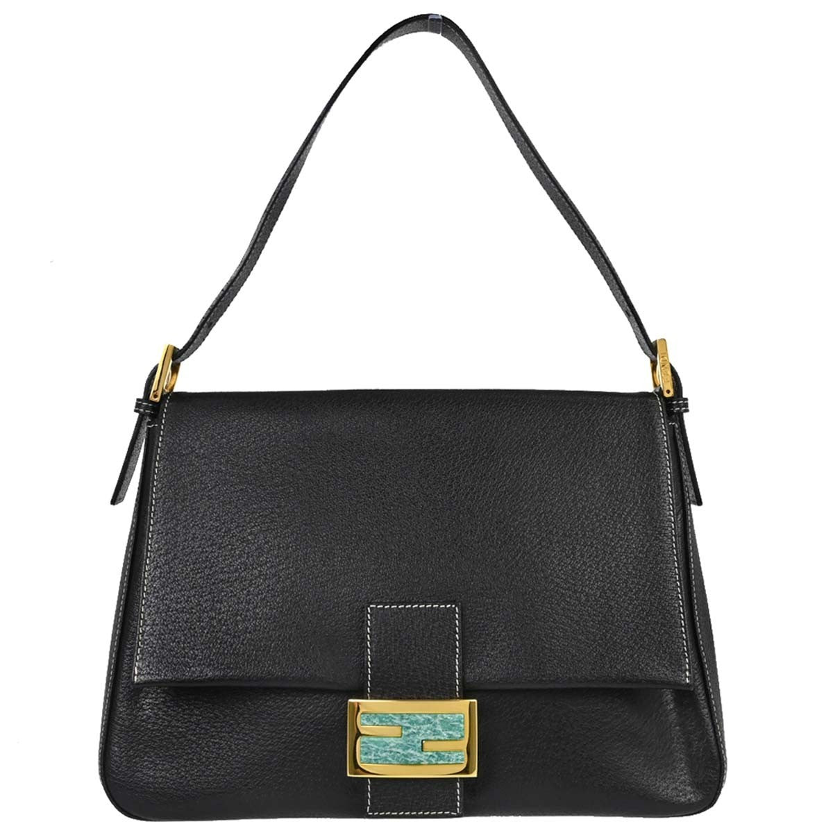 Fendi Mamma Baguette Vintage Shoulder Bag in Black Leather