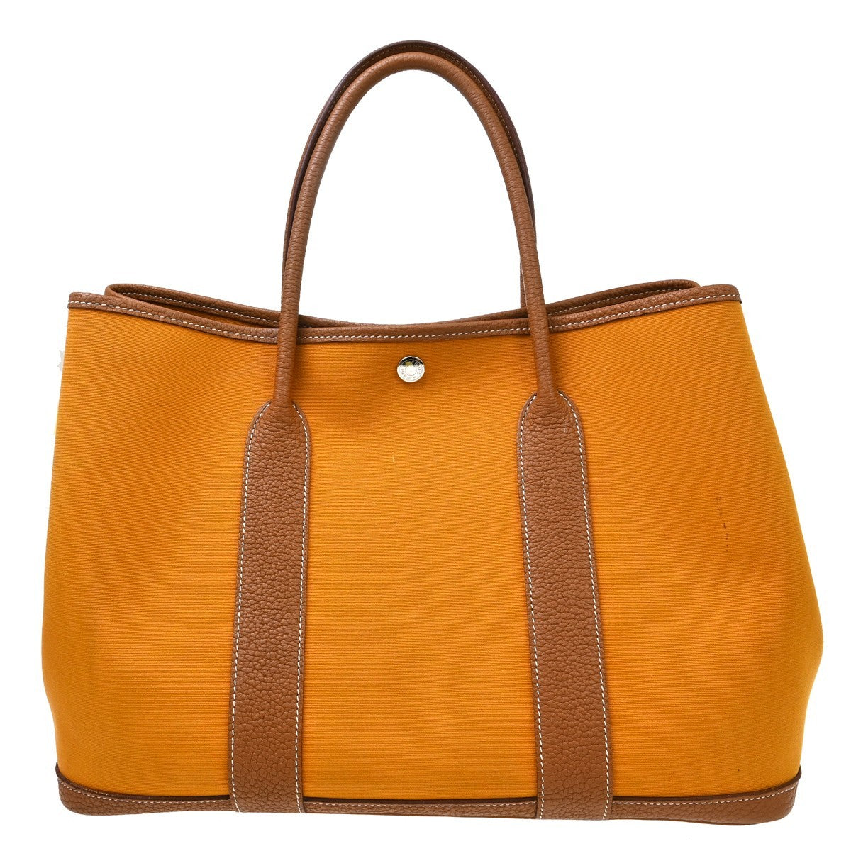 Hermès Garden Party Vintage Tote Bag in Saffron Yellow Canvas