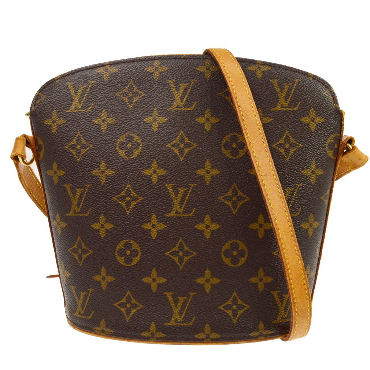Louis Vuitton Drouot Vintage Shoulder Bag in Brown Monogram Canvas