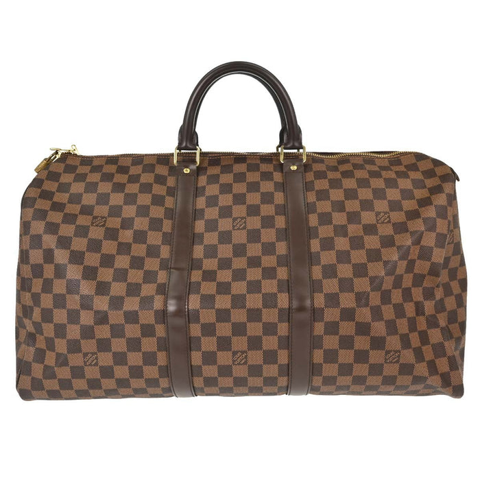 Louis Vuitton Keepall 50 Vintage Travel Bag in Brown Damier Ebène Canvas