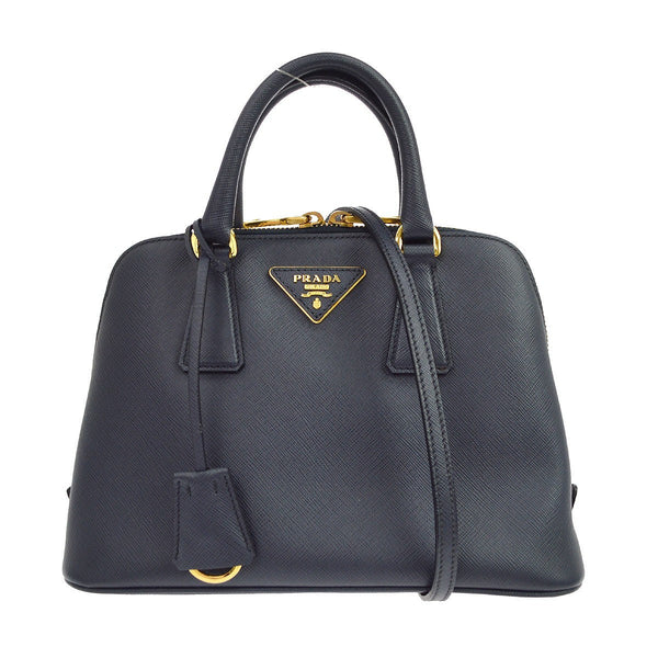 Prada Promenade Vintage Handbag in Navy Leather