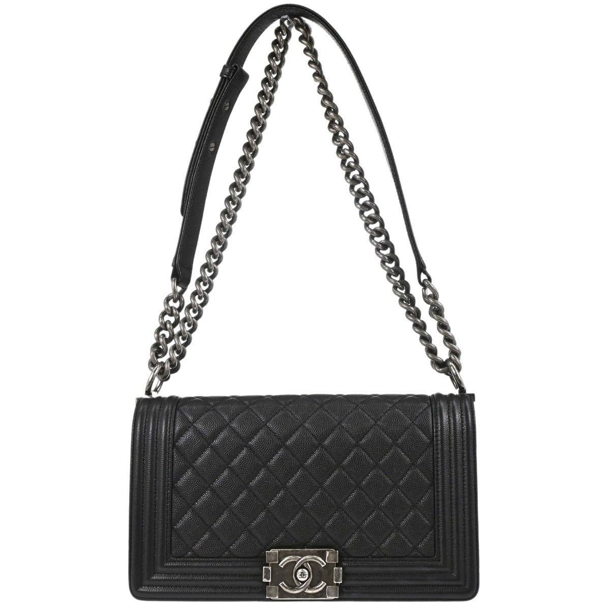 Chanel Boy Black Calfskin Medium Shoulder Bag