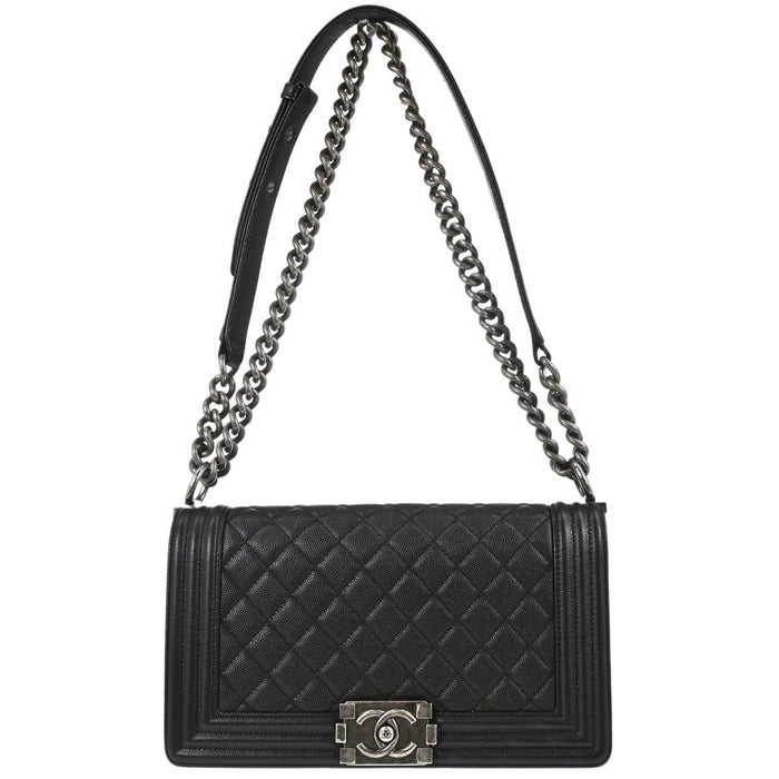 Chanel Boy Black Calfskin Medium Shoulder Bag