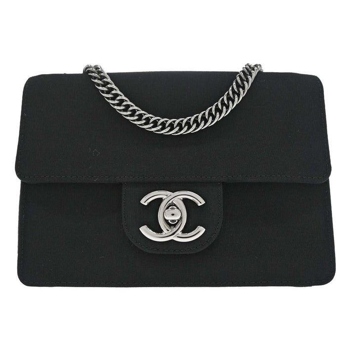 Chanel Black Canvas Classic Single Flap Shoulder Bag