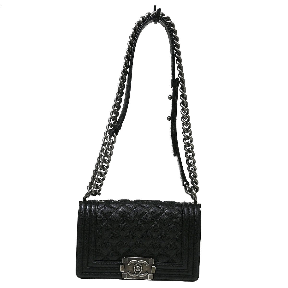 Chanel Boy Black Calfskin Small Chain Shoulder Bag