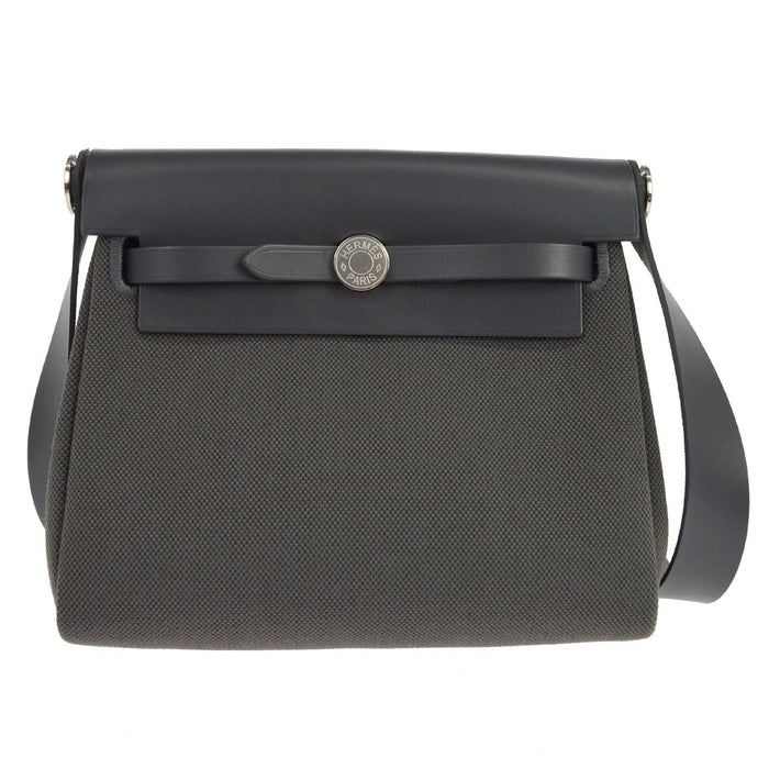 Hermès Ardoise Toile H Herbag Zip 20 Retourne