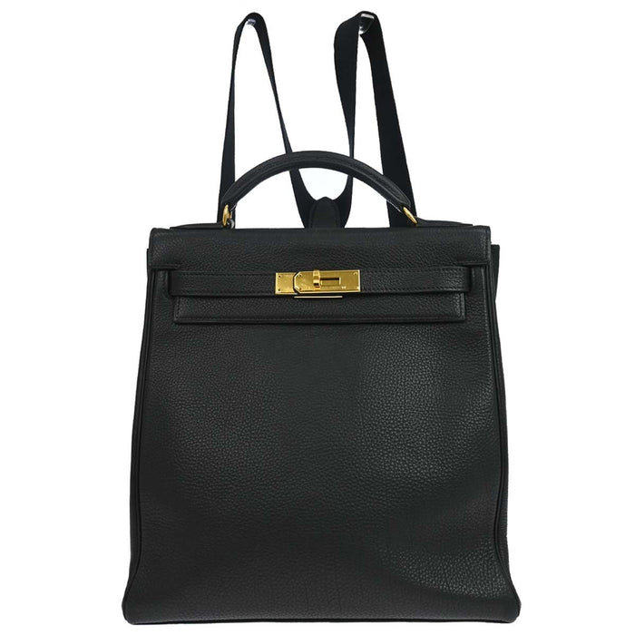 Hermès Black Togo Kelly A Dos GM Backpack