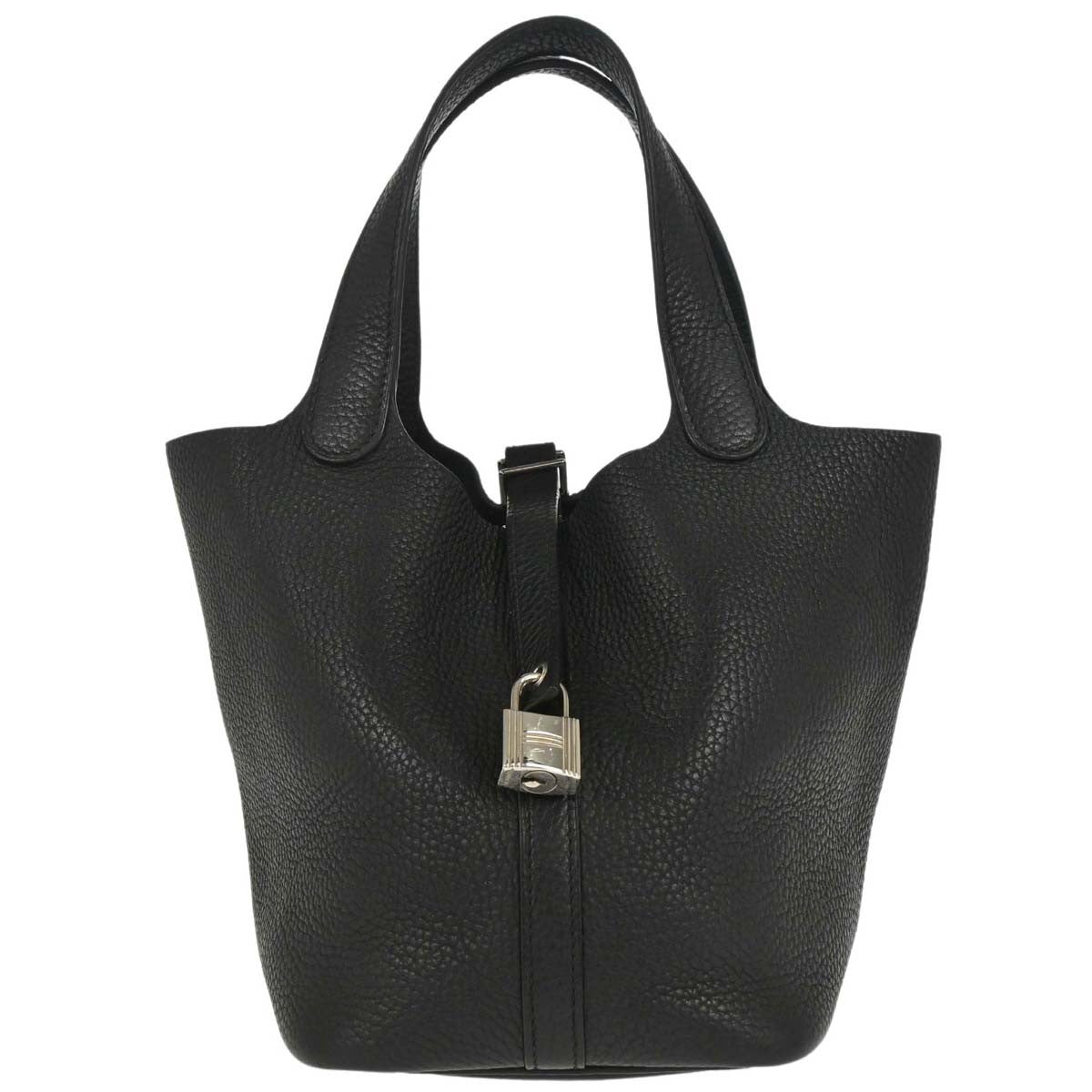 Hermès Black Taurillon Clemence Picotin Lock 18 PM Handbag