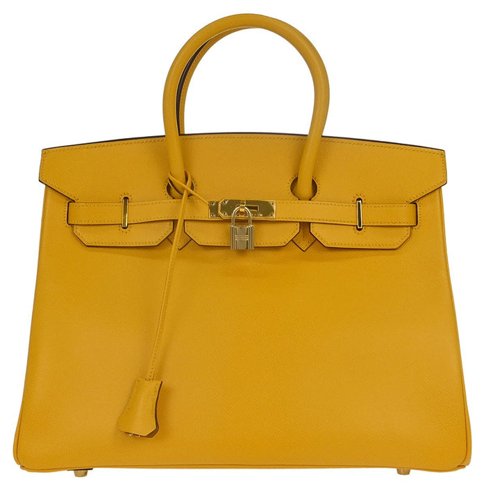 Hermès Jaune Courchevel Birkin 35 Handbag