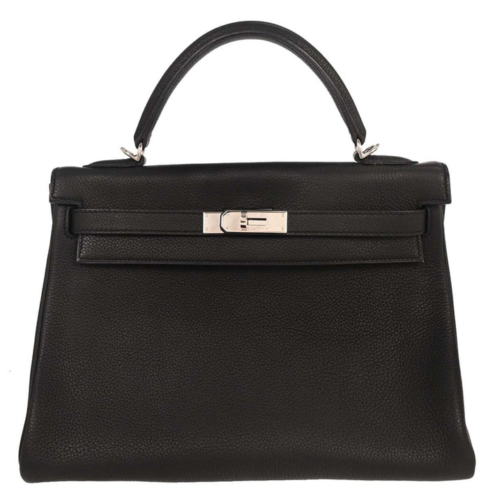 Hermès Black Togo Kelly 32 Retourne 2way Handbag