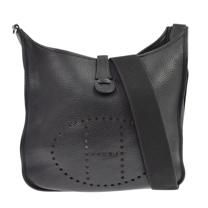 Hermès Black Taurillon Clemence Evelyne 2 33 GM Shoulder Bag