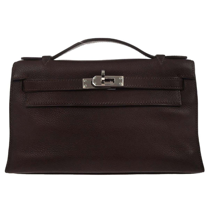 Hermès Havane Evergrain Kelly Pochette Handbag