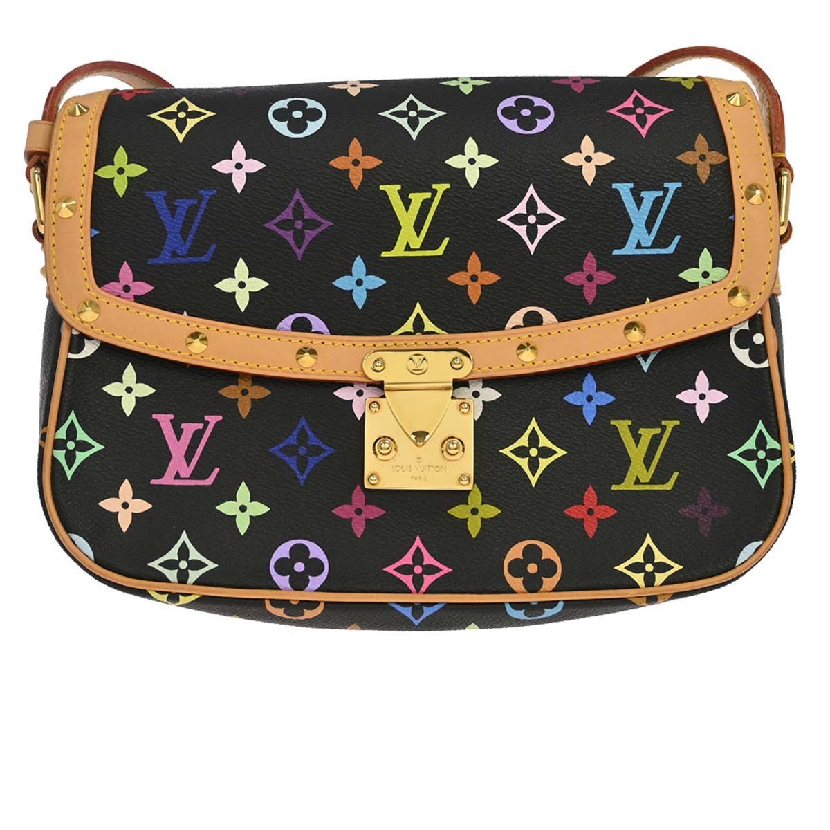 Louis Vuitton Black Monogram Multicolor Sologne Shoulder Bag