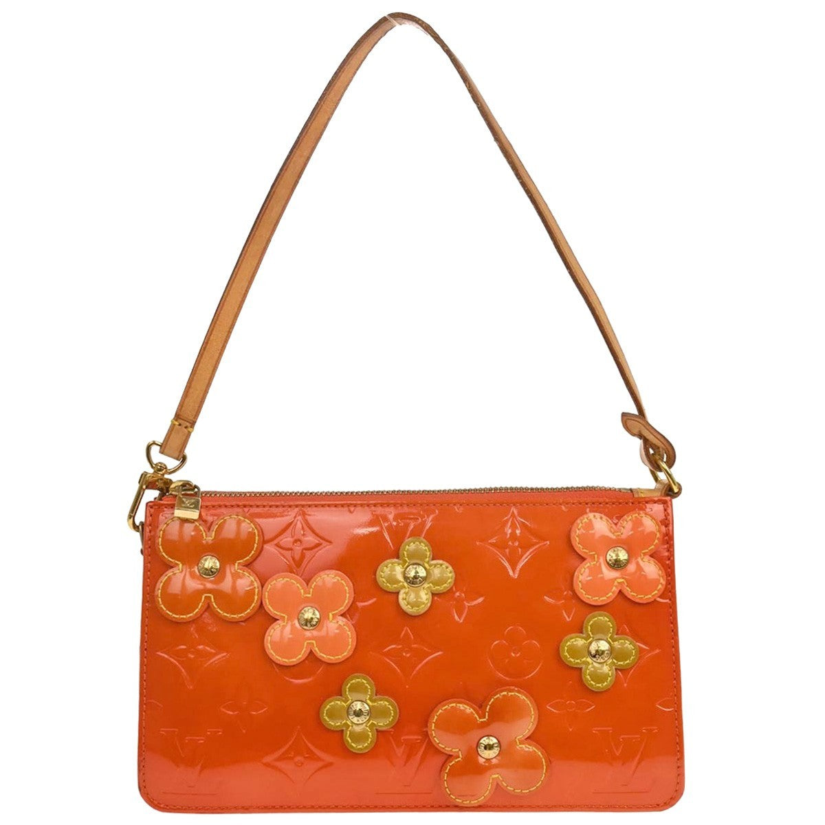Louis Vuitton Orange Vernis Flower Lexington Handbag