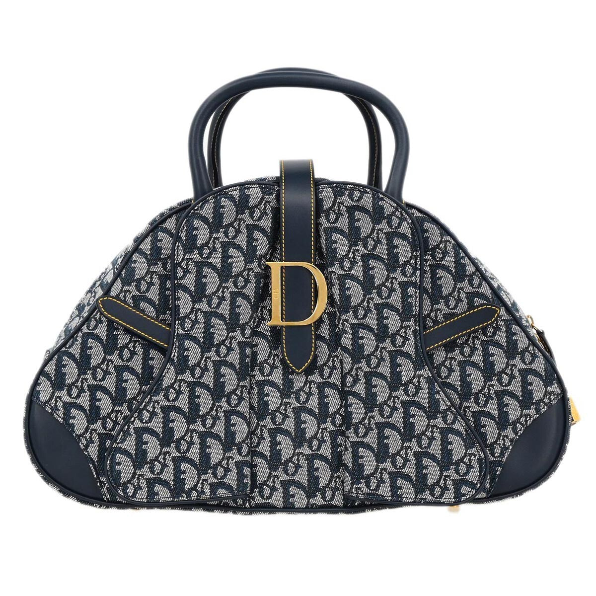Christian Dior Navy Double Saddle Trotter Handbag