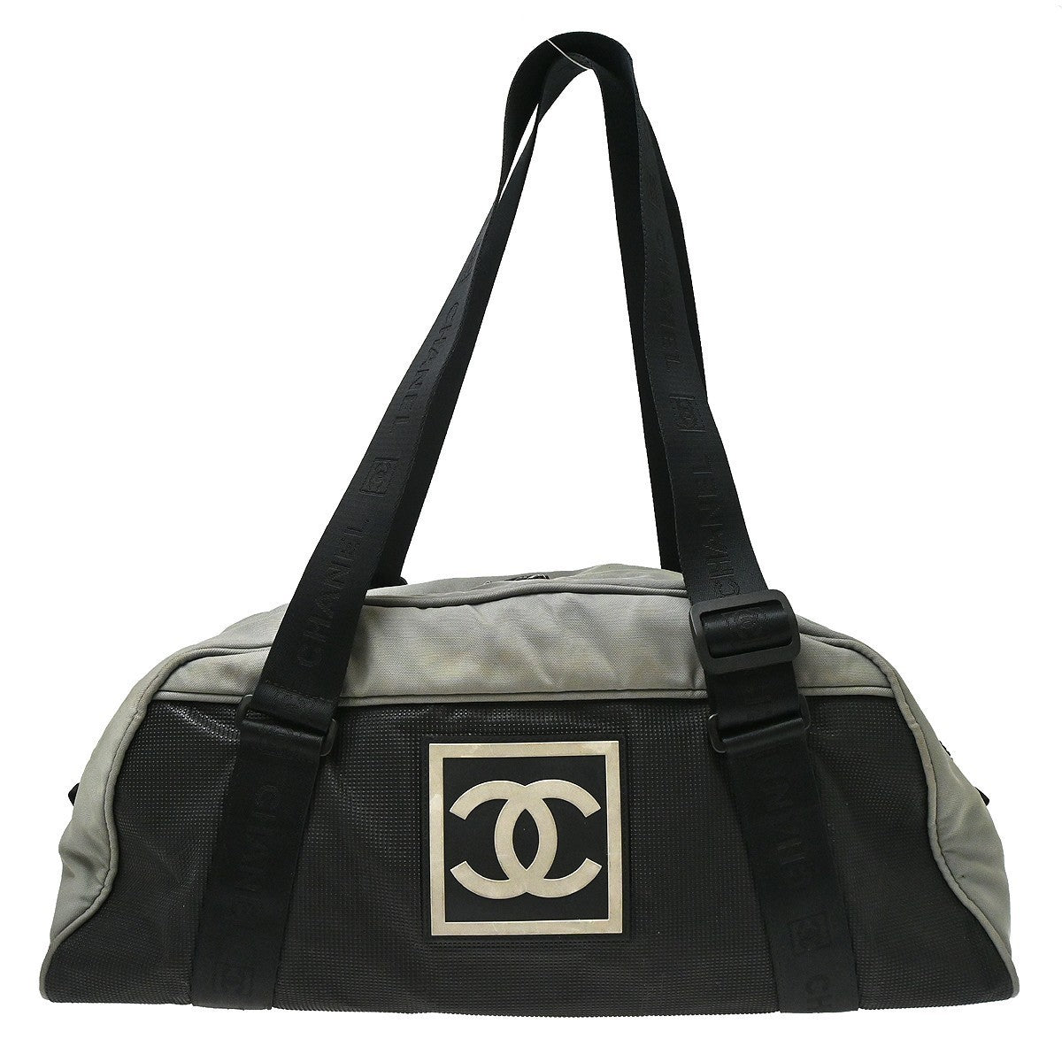 Chanel Black Jacquard Nylon Travel Line Handbag
