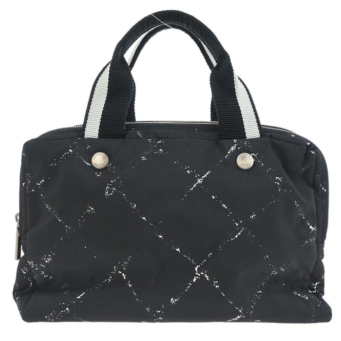 Chanel Black Jacquard Nylon Travel Line Handbag