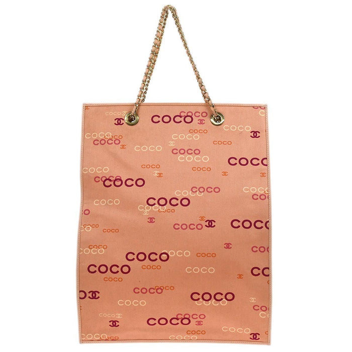 Chanel Pink Canvas Coco Tote Handbag