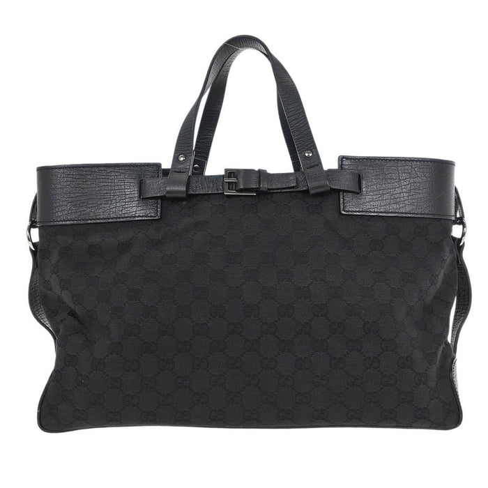 Gucci Black Canvas GG Tote Handbag