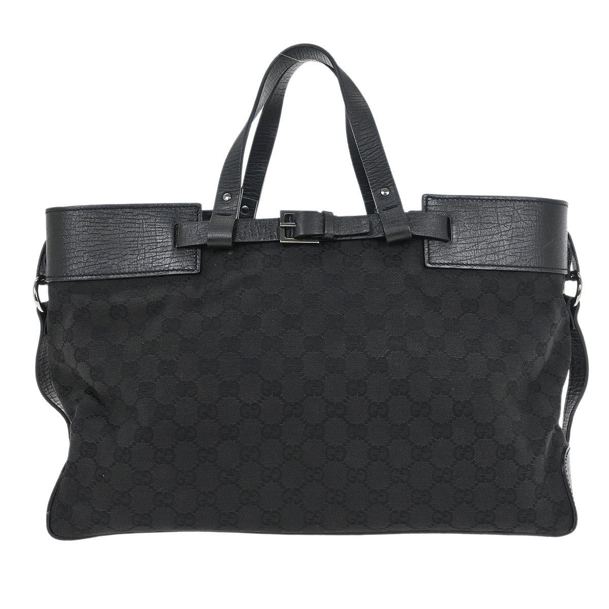 Gucci Black Canvas GG Tote Handbag