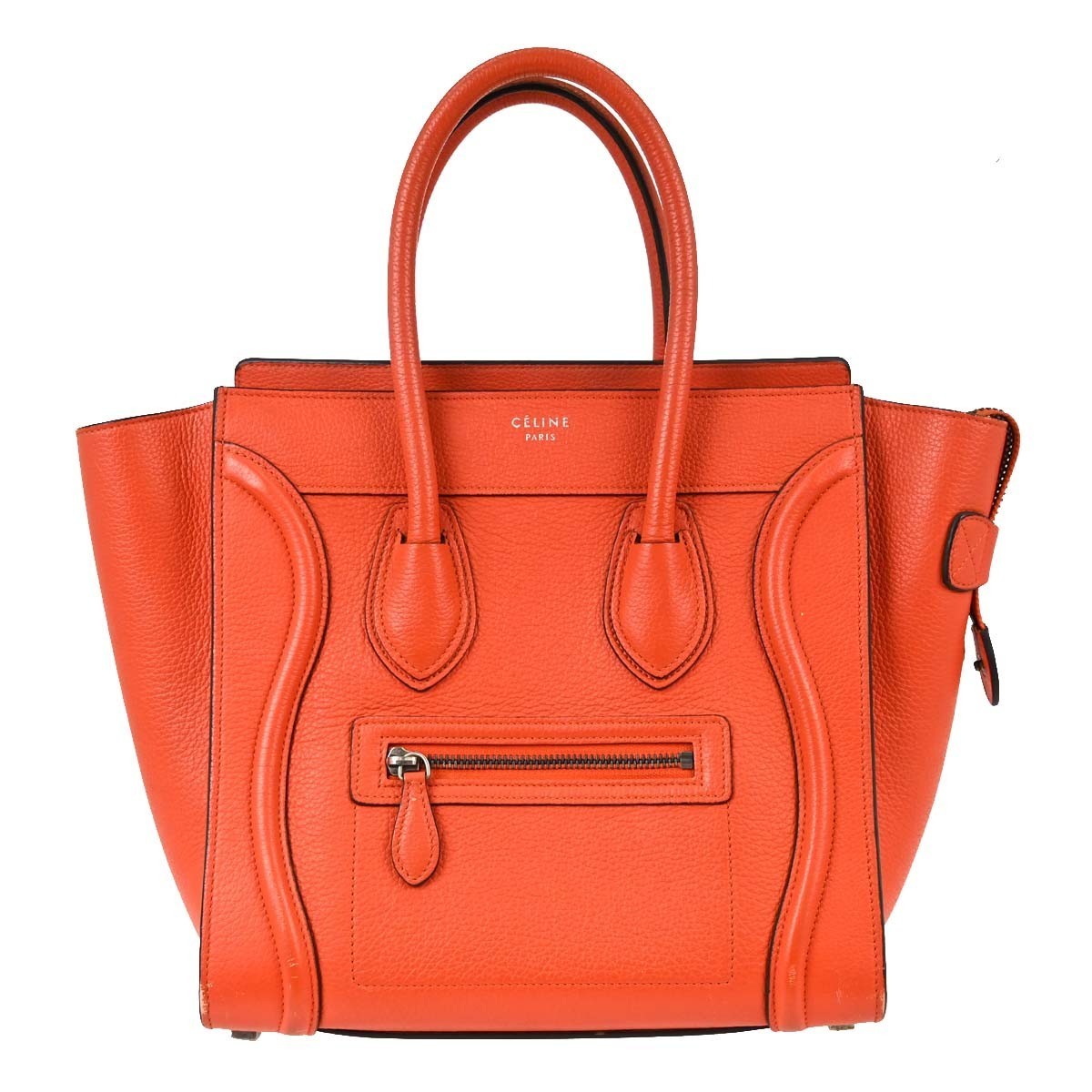 Celine Red Luggage Micro Tote Handbag