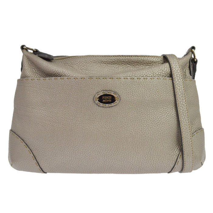 Fendi Gray Selleria Shoulder Bag
