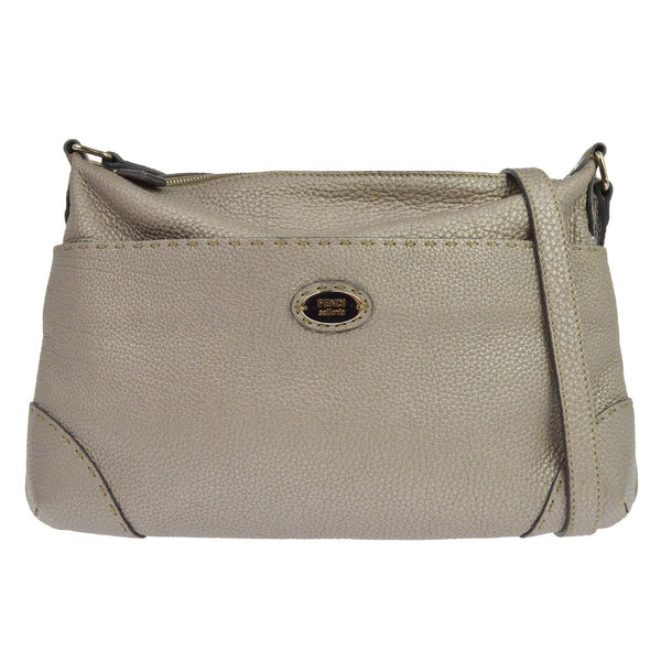 Fendi Gray Selleria Shoulder Bag