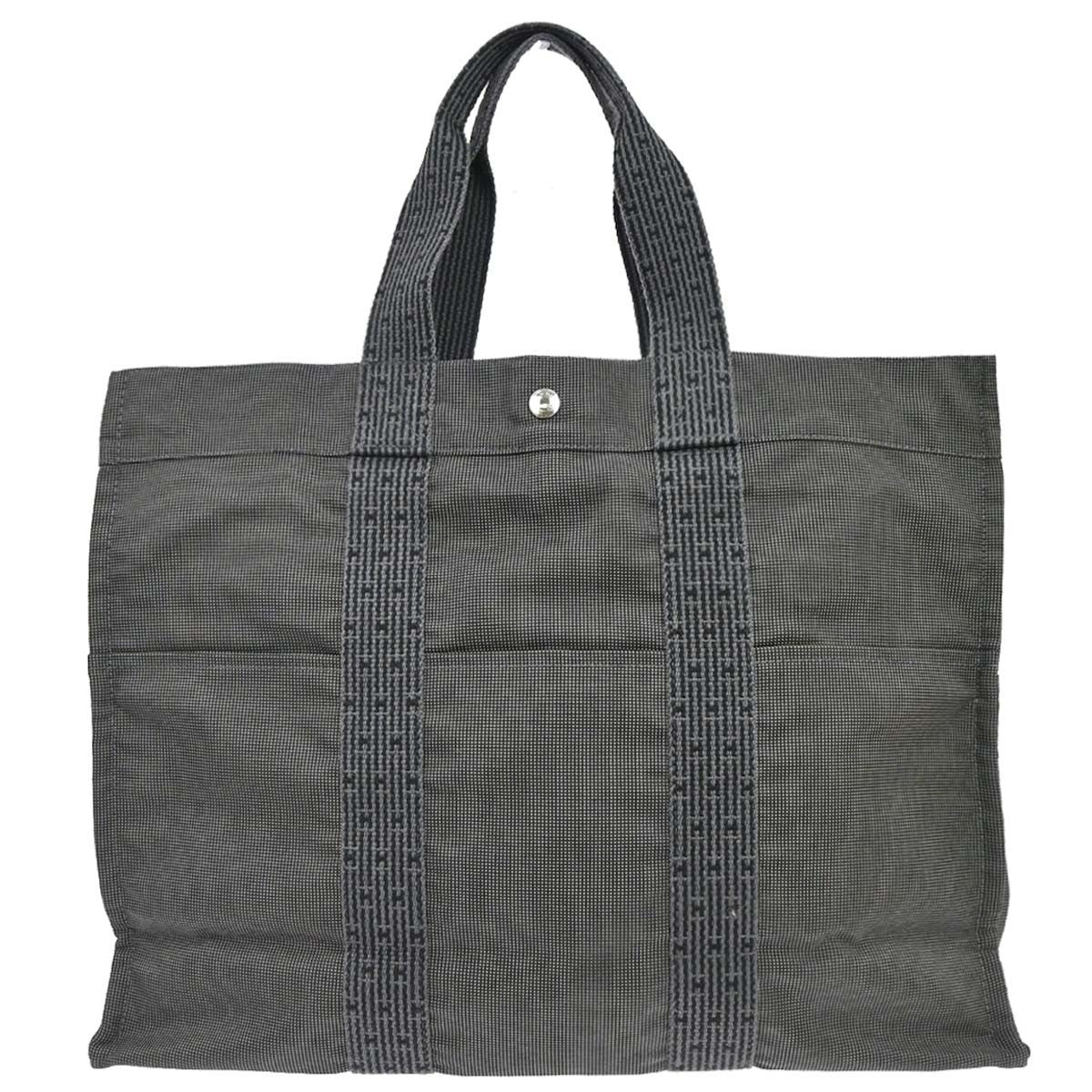 Hermès Gray Canvas Herline Tote GM Handbag