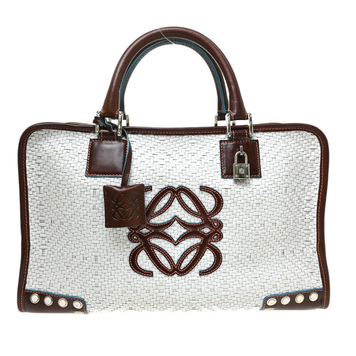 Loewe White Leather Amazona 36 Handbag