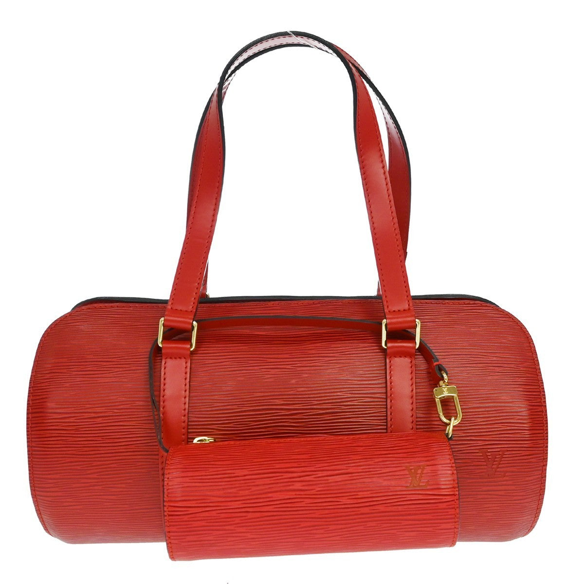 Louis Vuitton Red Epi Soufflot Handbag