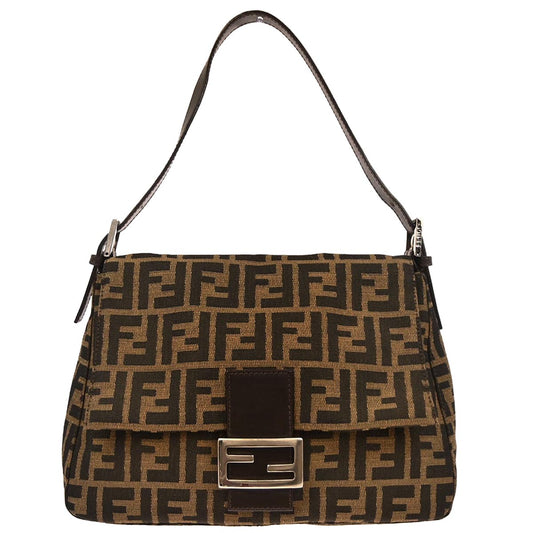 Fendi Brown Canvas Zucca Mamma Baguette - photo 1