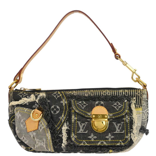 Louis Vuitton Gray Monogram Denim Patchwork Pouchy - photo 1