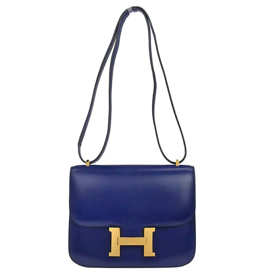 Hermes Blue Saphir Box Calf Constance 18 Shoulder - photo 1