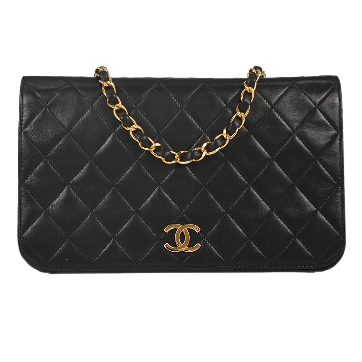 Chanel Black Lambskin Pushlock Small Full Flap Shoulder - photo 1