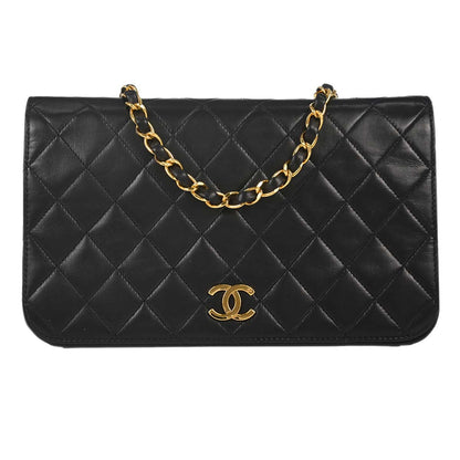Chanel Black Lambskin Pushlock Small Full Flap Shoulder - photo 1
