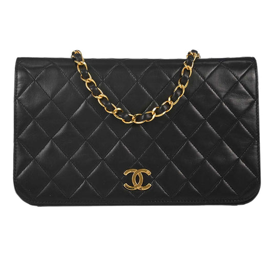 Chanel Black Lambskin Pushlock Small Full Flap Shoulder - photo 1