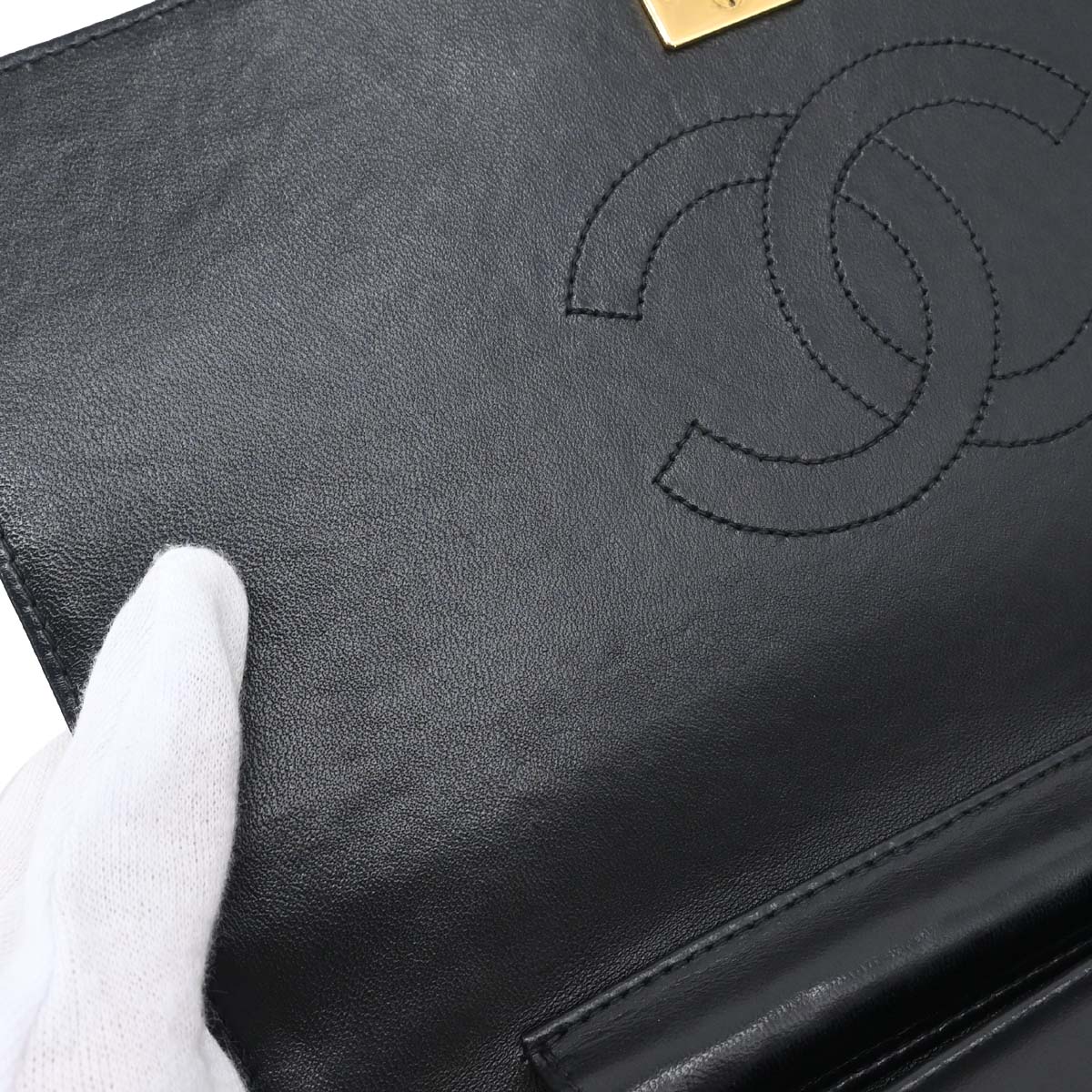 Chanel Black Lambskin Pushlock Small Full Flap Shoulder - photo 10