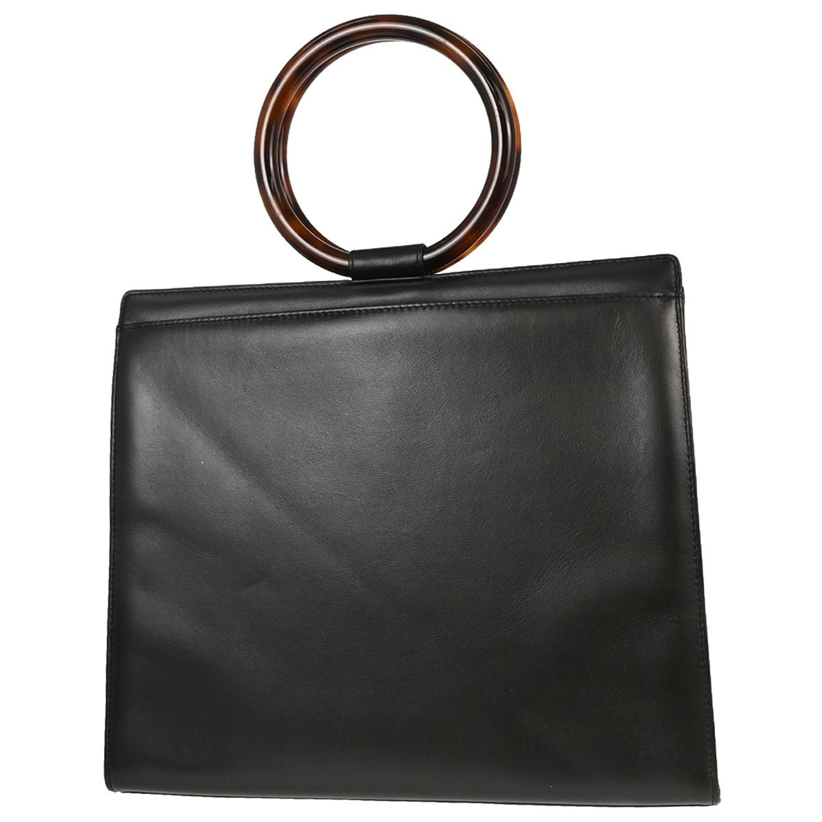 Chanel Artificial Tortoiseshell Vintage Handbag in Black Calfskin
