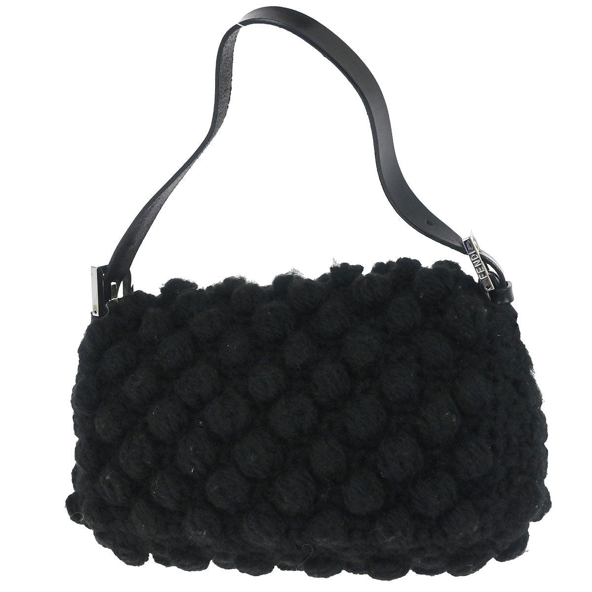 Fendi Baguette Vintage Handbag in Black Wool