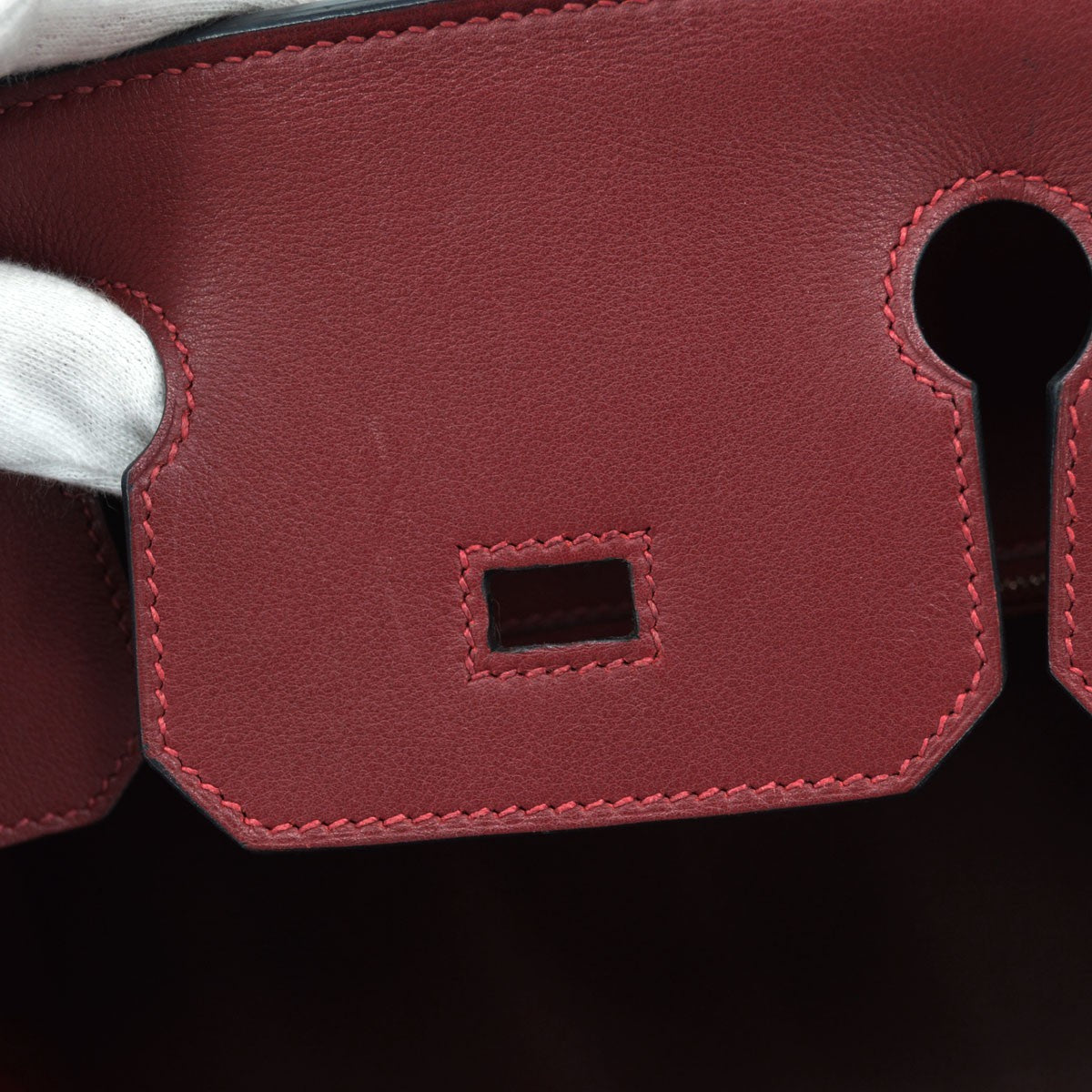 Hermès Hermes Rouge H Swift Birkin 30 Vintage Handbag in Rouge H Swift Leather