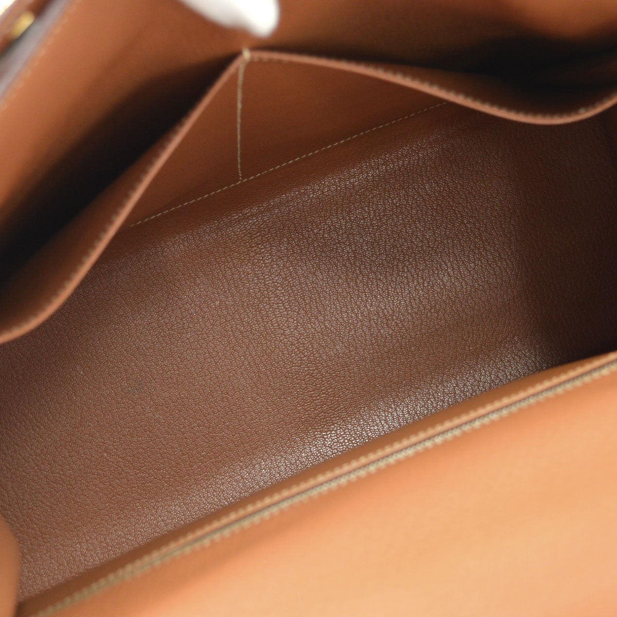 Hermès Hermes Gold Fjord Kelly 35 Sellier 2way Vintage Handbag in Gold Fjord Leather