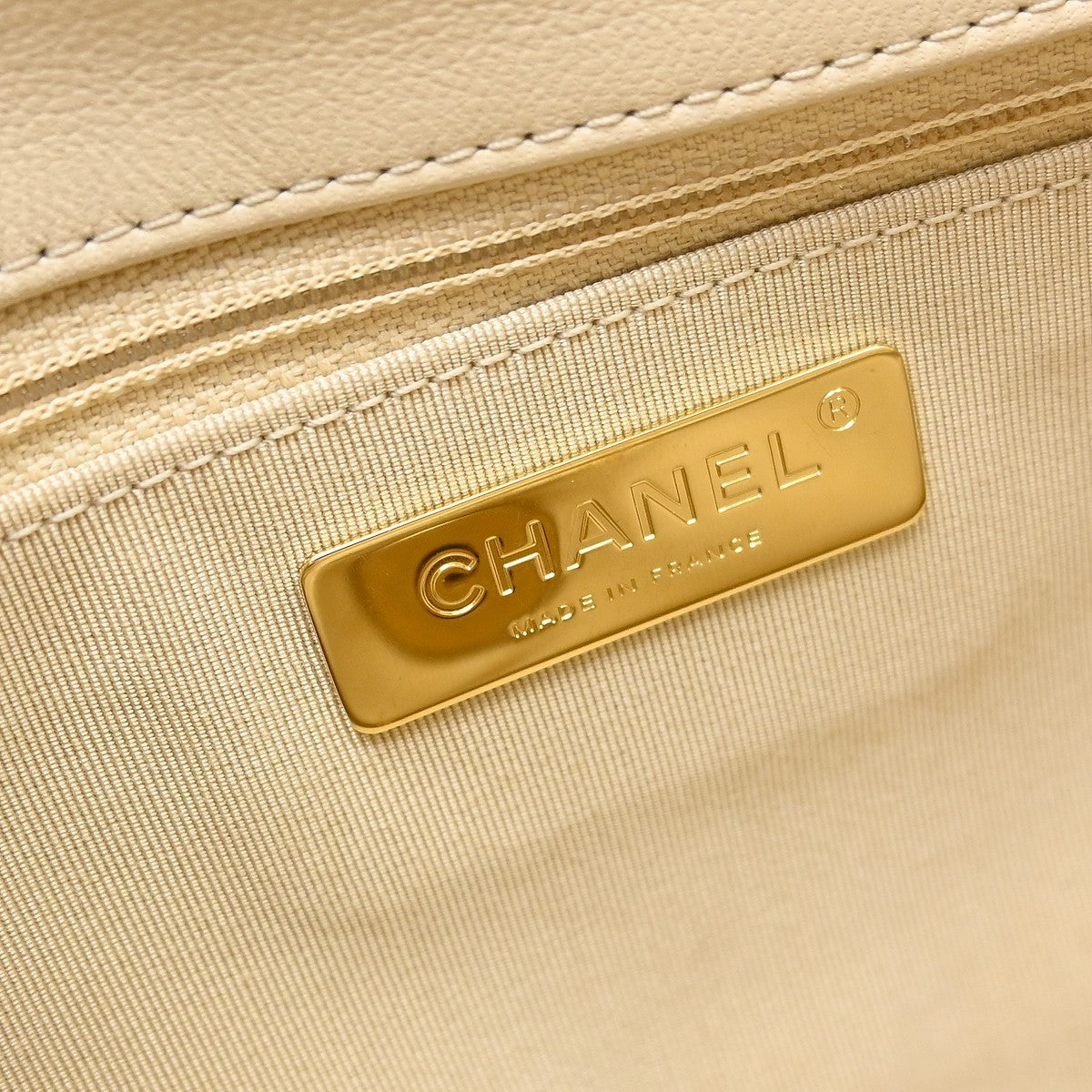 Chanel 19 Large Vintage 2-in-1 Shoulder Bag in Beige Lambskin
