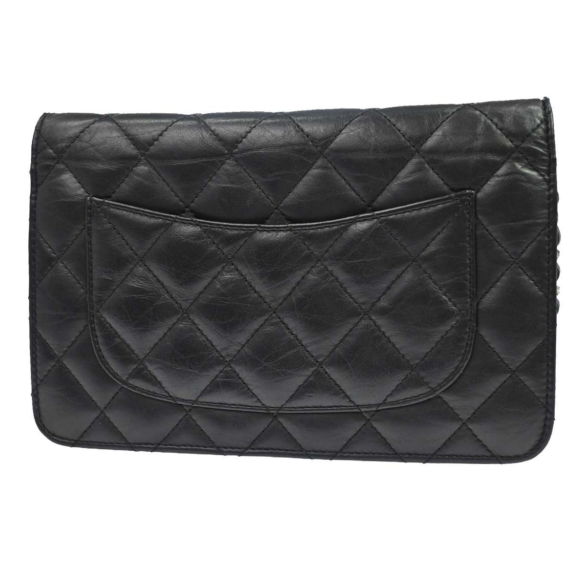 Chanel 2.55 Reissue WOC Vintage Crossbody Bag in Black Aged Calfskin