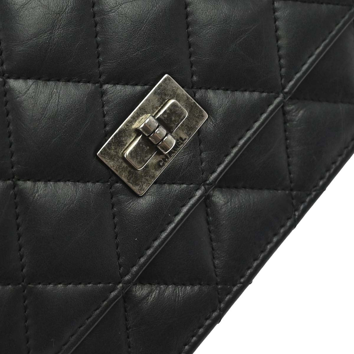 Chanel 2.55 Reissue WOC Vintage Crossbody Bag in Black Aged Calfskin