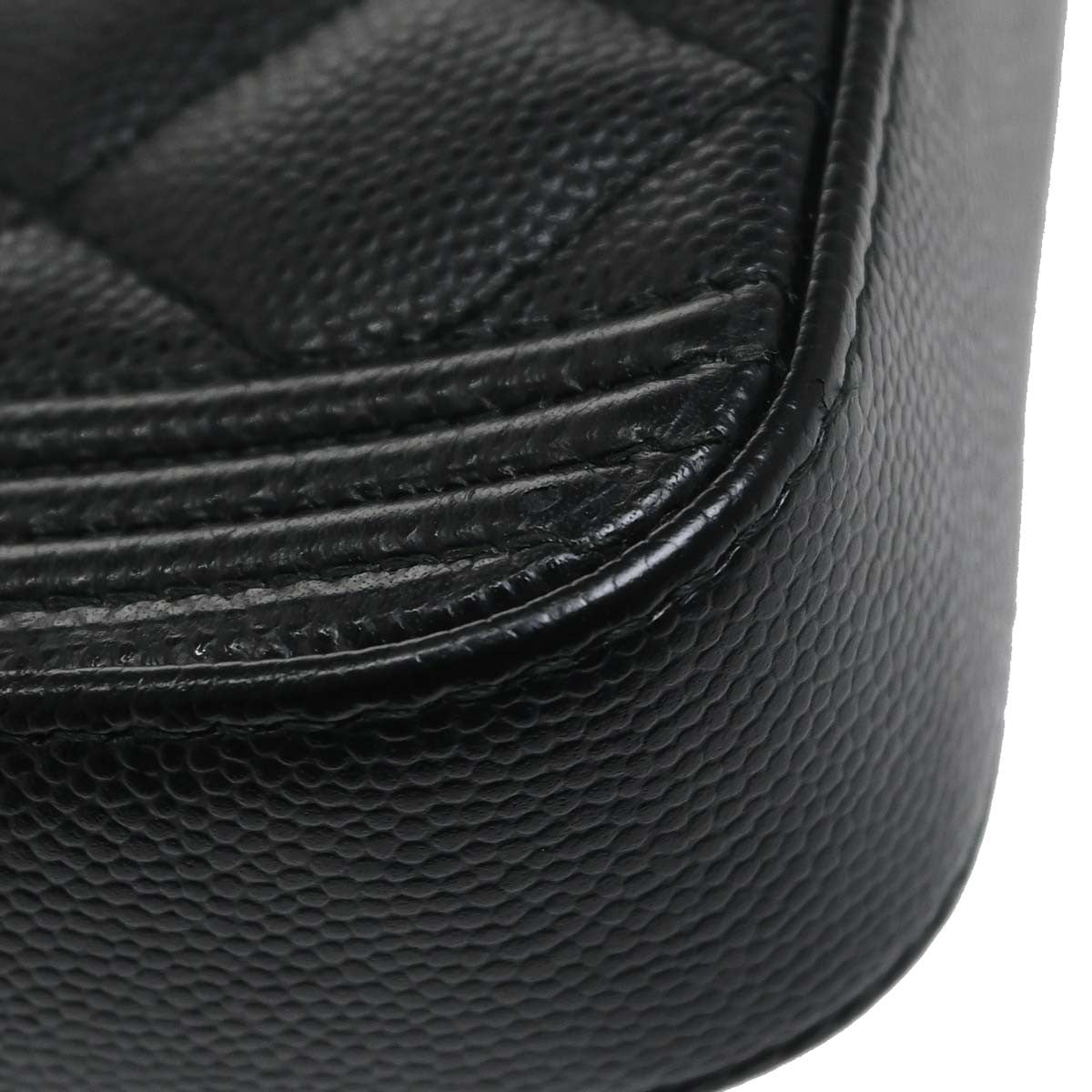 Chanel Boy Double Zip Clutch Vintage in Black Calfskin
