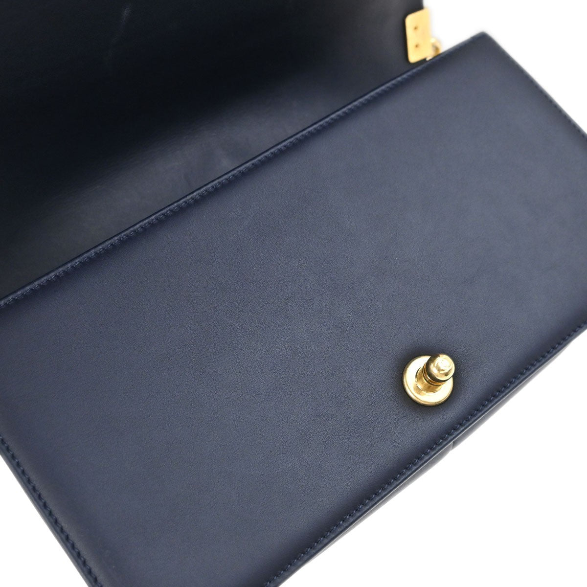Chanel Boy Medium Vintage Shoulder Bag in Black and Navy Calfskin