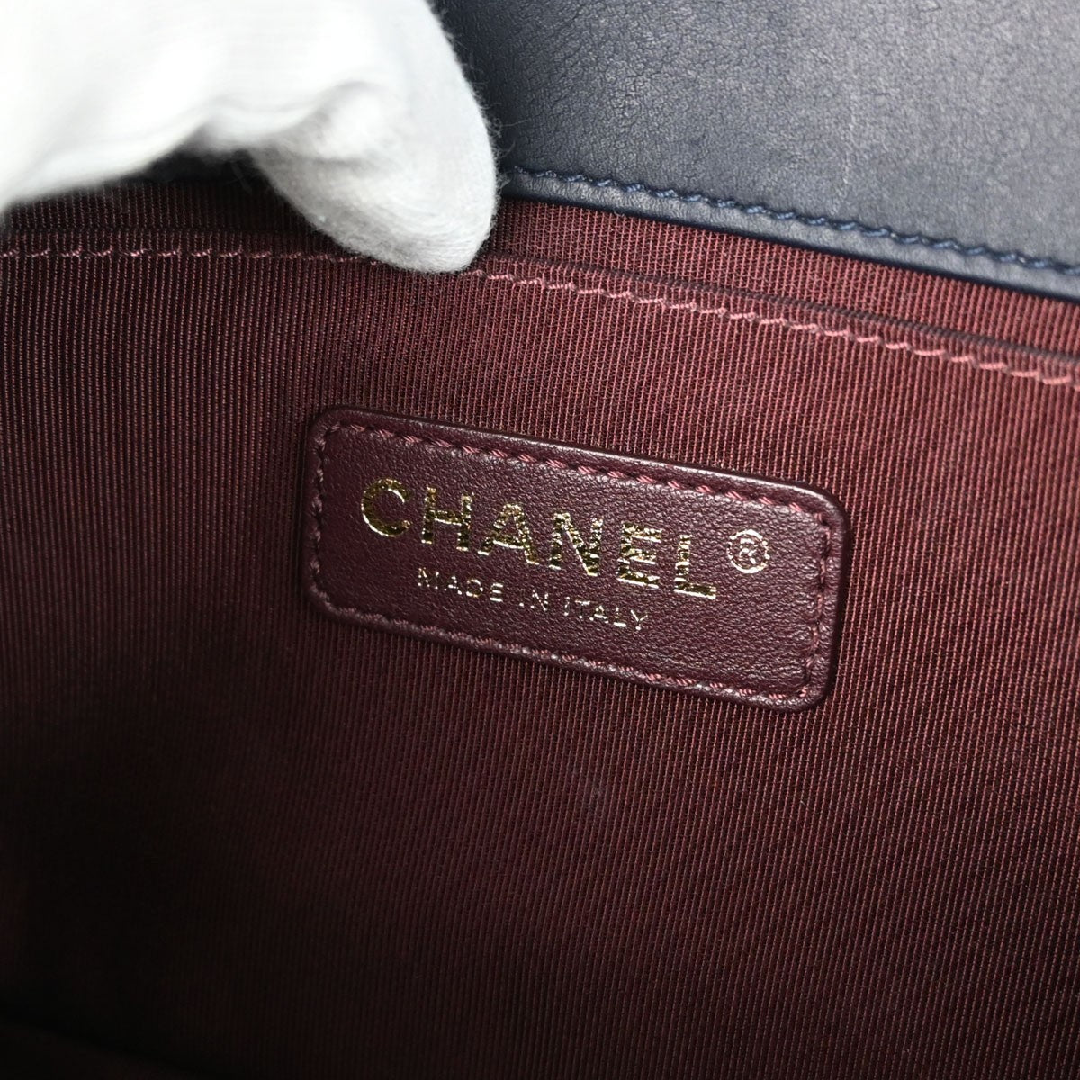 Chanel Boy Medium Vintage Shoulder Bag in Black and Navy Calfskin
